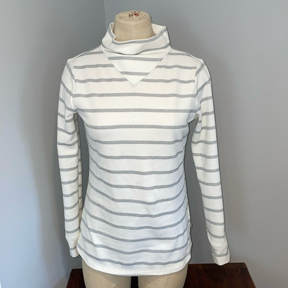 TALBOTS T by TALBOTS SUPER-SOFT JERSEY MOCKNECK TEE - SIZE XS